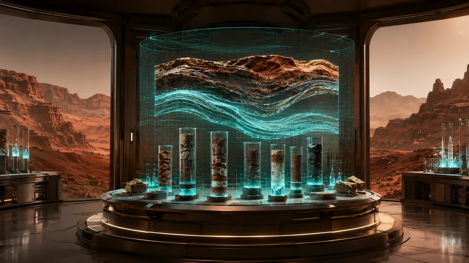 Areology Lab — PlanetIdle Mars structure, in-game scene