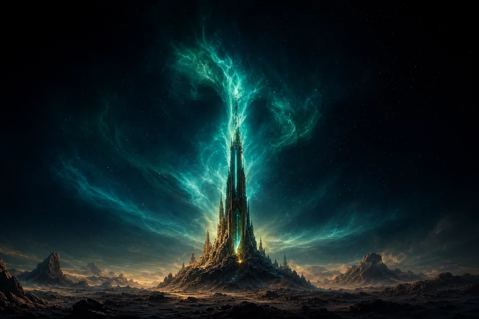 Atmosphere Spire — PlanetIdle Earth structure, in-game scene