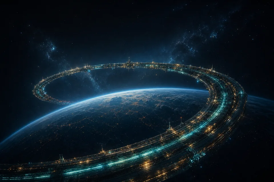 Orbital Ring — PlanetIdle Earth structure, in-game scene