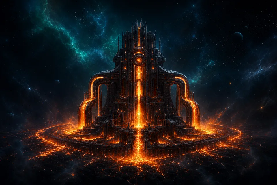 Protocore Forge — PlanetIdle Earth structure, in-game scene